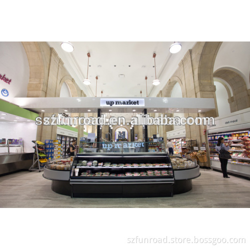 Modern wooden food kiosk for shopping mall food showcase